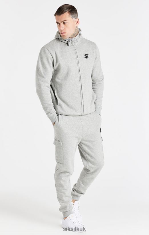 SikSilk Apparel 020XHH538 Grey Essential Cargo Fleece Jogger Men