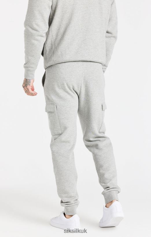 SikSilk Apparel 020XHH538 Grey Essential Cargo Fleece Jogger Men