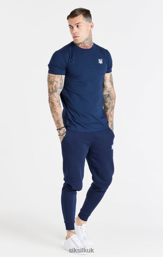 SikSilk Apparel 020XHH539 Navy Essential Fitted Jogger Men
