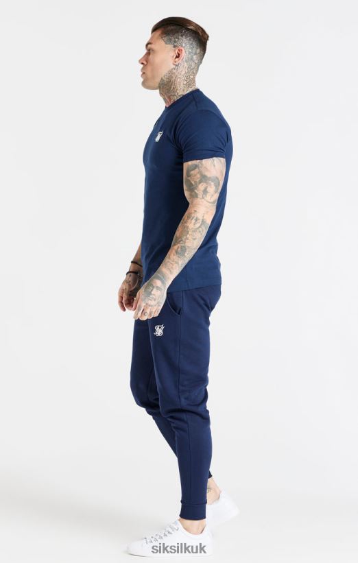 SikSilk Apparel 020XHH539 Navy Essential Fitted Jogger Men