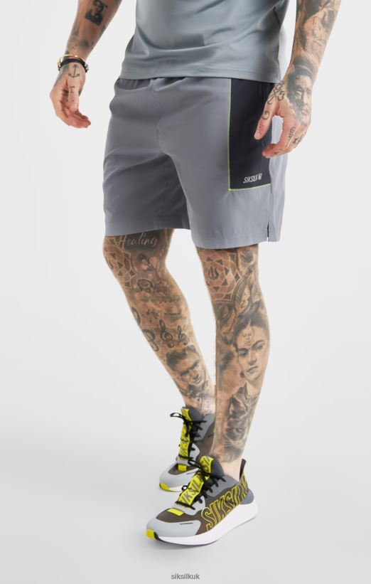 SikSilk Apparel 020XHH565 Grey Sports Marl Woven Short Men
