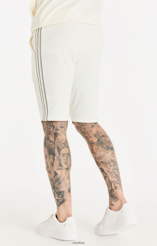SikSilk Apparel 020XHH566 Ecru Tonal Taping Short Men