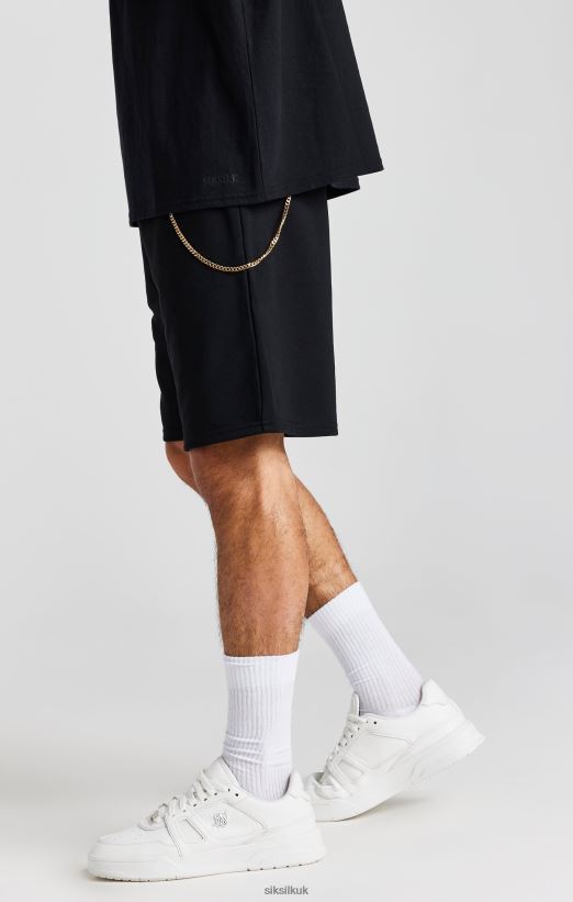 SikSilk Apparel 020XHH571 Black Chain Loose Fit Short Men