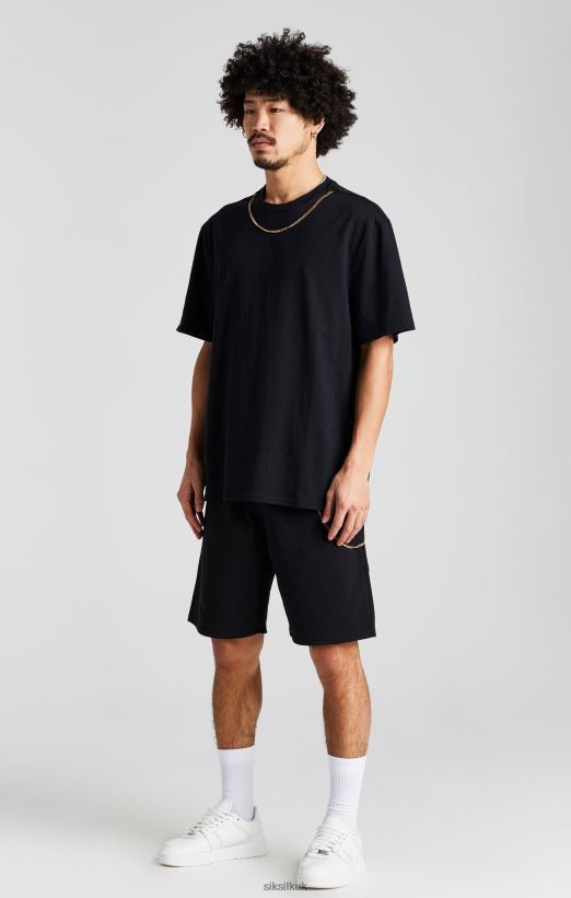SikSilk Apparel 020XHH571 Black Chain Loose Fit Short Men