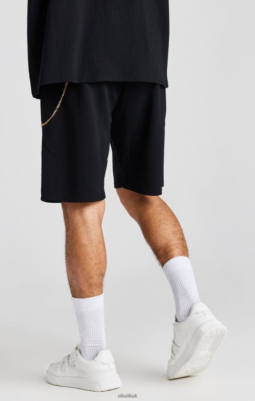 SikSilk Apparel 020XHH571 Black Chain Loose Fit Short Men