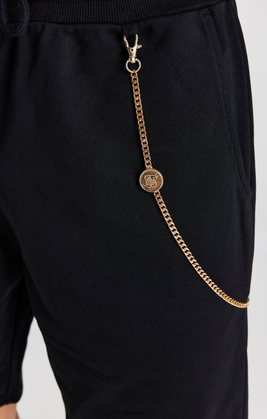SikSilk Apparel 020XHH571 Black Chain Loose Fit Short Men