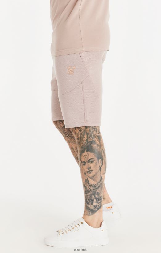 SikSilk Apparel 020XHH572 Pink Washed Textured Short Men