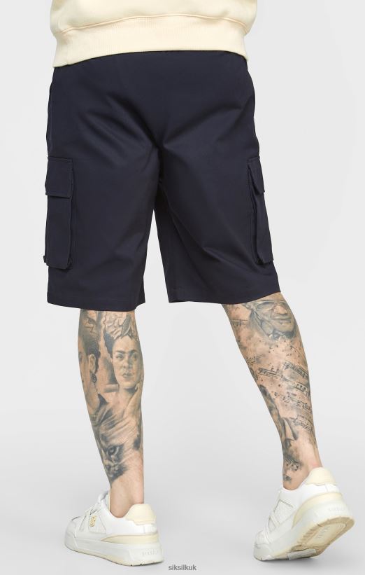 SikSilk Apparel 020XHH573 Navy Woven Cargo Short Men