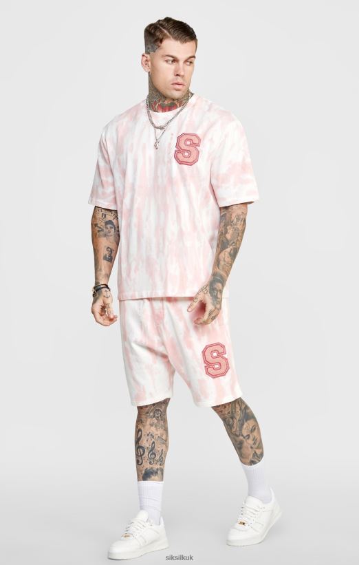 SikSilk Apparel 020XHH574 Pink Tie Dye Jogger Short Men