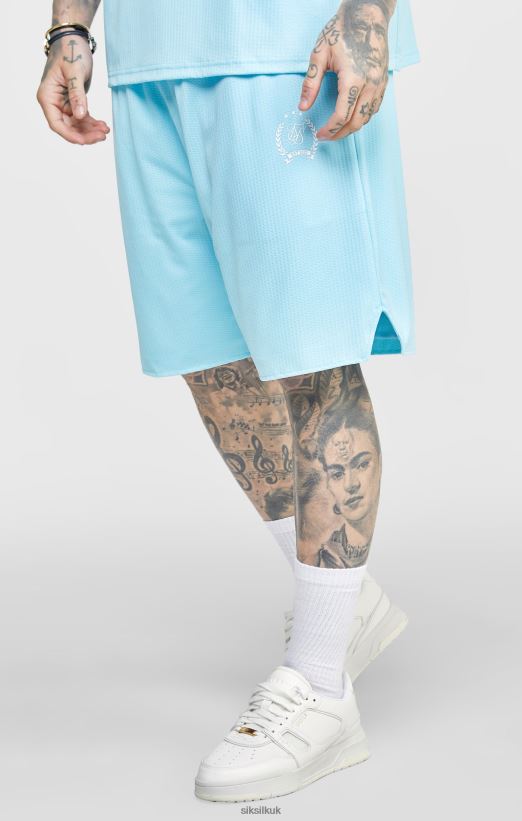 SikSilk Apparel 020XHH575 Blue Mesh Loose Fit Short Men