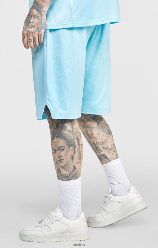 SikSilk Apparel 020XHH575 Blue Mesh Loose Fit Short Men