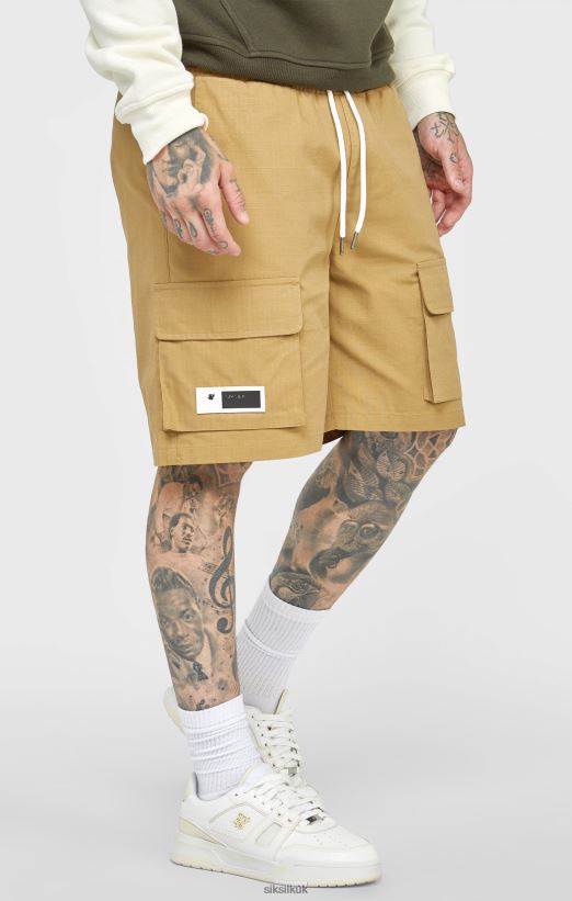 SikSilk Apparel 020XHH585 Tan Ripstop Cargo Short Men