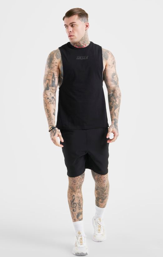SikSilk Apparel 020XHH590 Black Sports Short Men