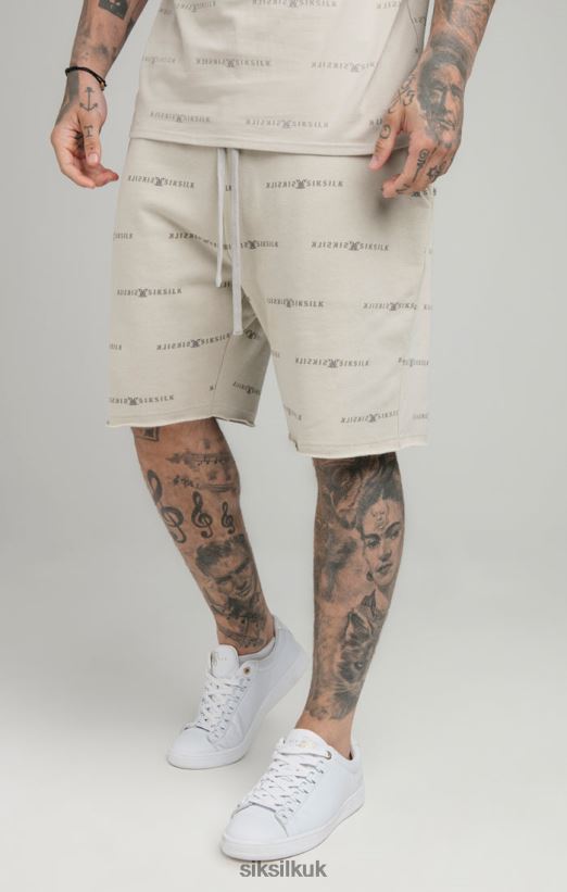 SikSilk Apparel 020XHH594 Beige Reflect Print Short Men