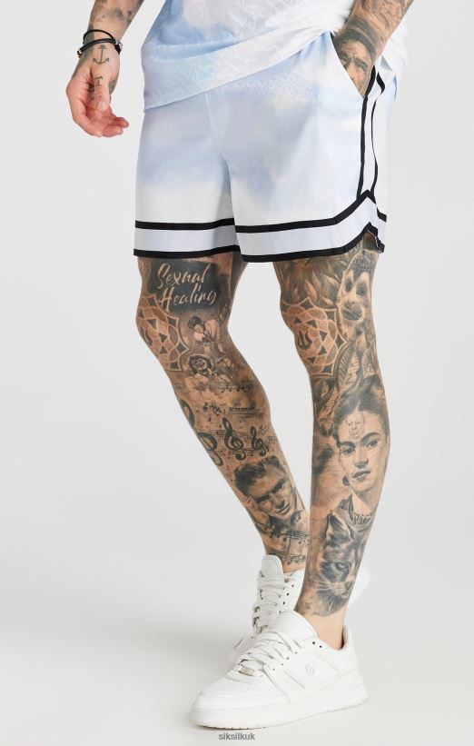 SikSilk Apparel 020XHH596 White Taped Smart Short Men