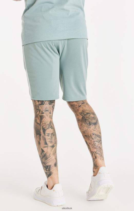 SikSilk Apparel 020XHH597 Script Pleated Shorts - Teal Men