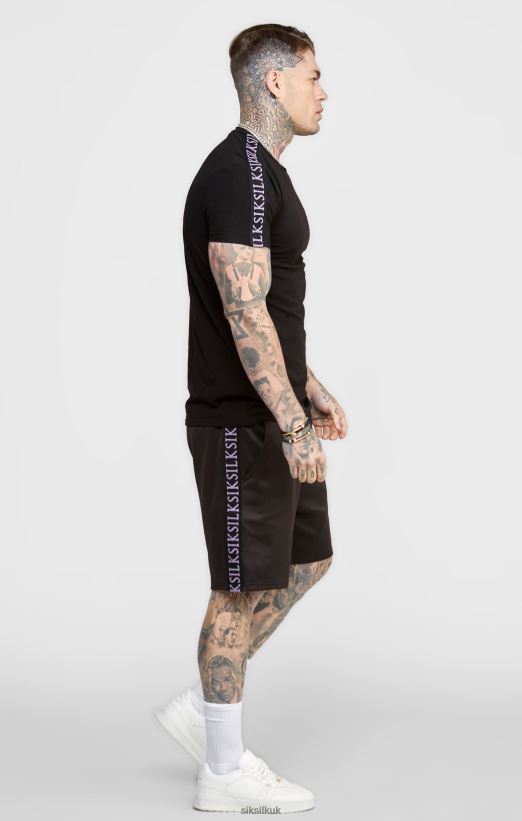 SikSilk Apparel 020XHH611 Black Taped Short Men
