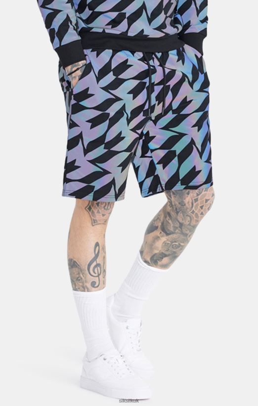 SikSilk x Apparel 020XHH580 Messi Black Iridescent Short Men