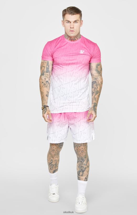 SikSilk Apparel 020XHH614 Pink Logo Fade Swim Short Men