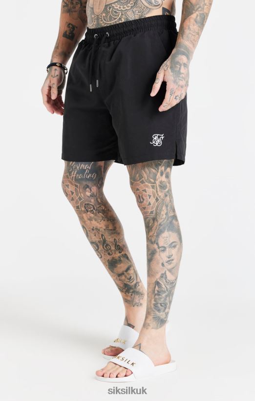SikSilk Apparel 020XHH617 Black Essential Swim Short Men