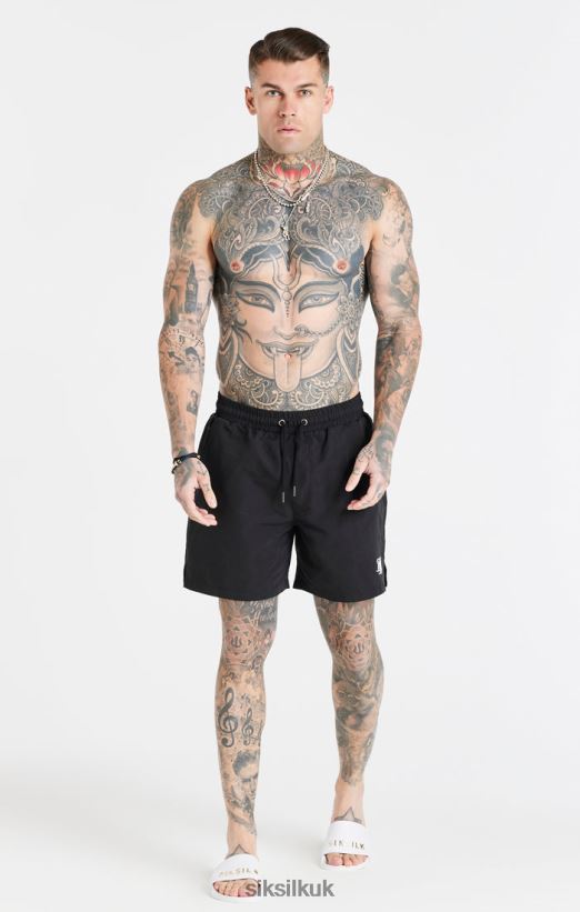 SikSilk Apparel 020XHH617 Black Essential Swim Short Men