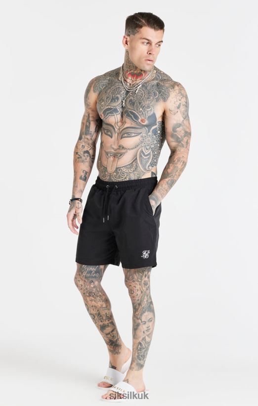 SikSilk Apparel 020XHH617 Black Essential Swim Short Men