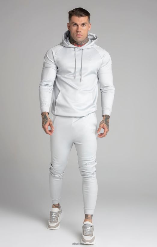 SikSilk Apparel 020XHH506 Grey Embroidered Panel Cuffed Pant Men