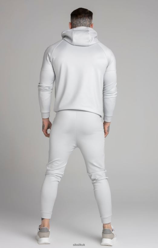 SikSilk Apparel 020XHH506 Grey Embroidered Panel Cuffed Pant Men