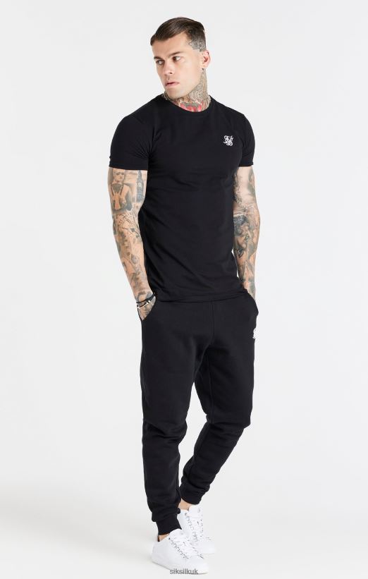 SikSilk Apparel 020XHH507 Black Essential Cuffed Jogger Men