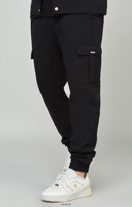 SikSilk Apparel 020XHH509 Black Utility Cargo Jogger Men