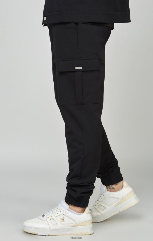 SikSilk Apparel 020XHH509 Black Utility Cargo Jogger Men