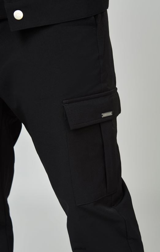 SikSilk Apparel 020XHH509 Black Utility Cargo Jogger Men