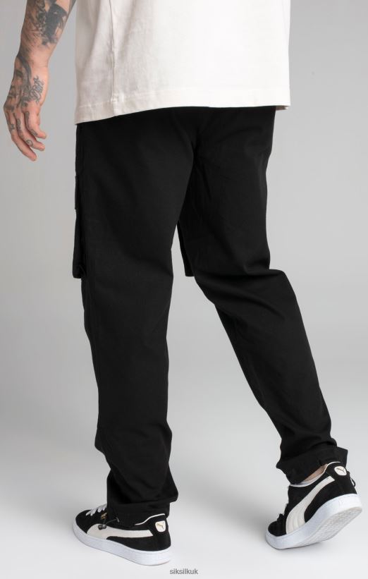SikSilk Apparel 020XHH512 Black Ripstop Cargo Pants Men