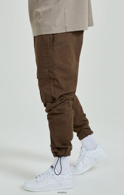 SikSilk Apparel 020XHH514 Brown Ripstop Cargo Pants Men