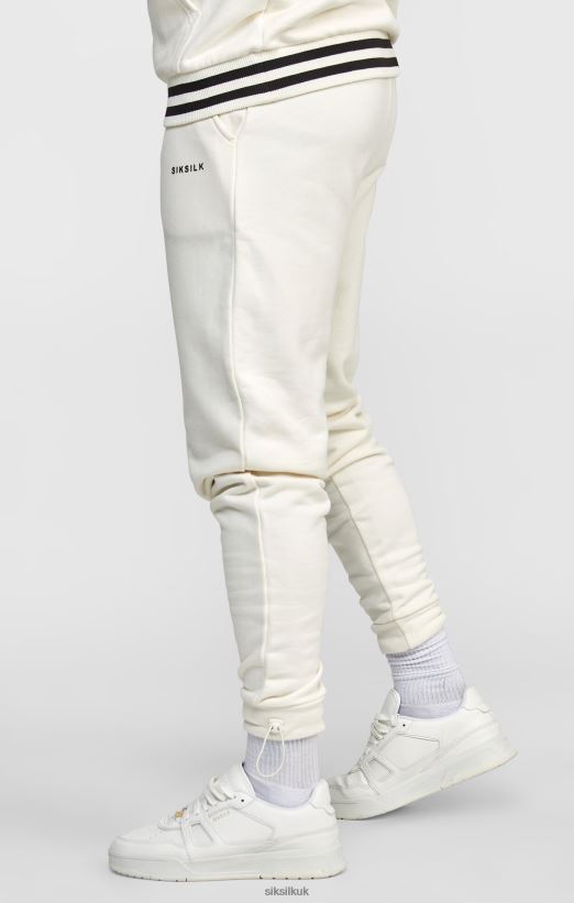 SikSilk Apparel 020XHH519 Ecru Jogger W Stripe Waistband Men