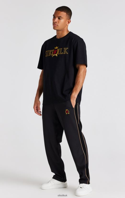 SikSilk Apparel 020XHH522 Black Crest Loose Fit Track Pant Men