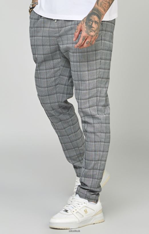 SikSilk Apparel 020XHH524 Grey Tapered Fit Smart Woven Joggers Men