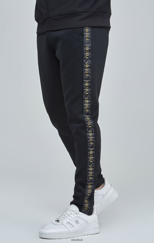 SikSilk Apparel 020XHH529 Black Gold Tape Track Pants Men