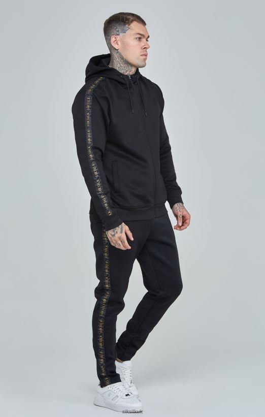 SikSilk Apparel 020XHH529 Black Gold Tape Track Pants Men