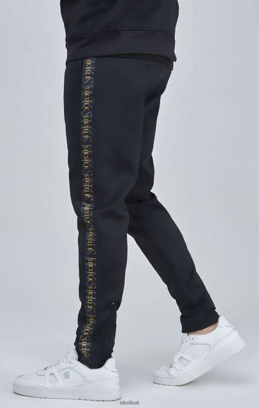 SikSilk Apparel 020XHH529 Black Gold Tape Track Pants Men