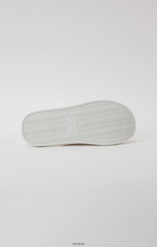 SikSilk Footwear 020XHH6 White Slipper With Embroidered Logo Men