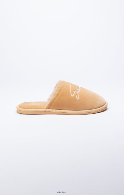 SikSilk Footwear 020XHH7 Beige Slipper With Embroidered Logo Men