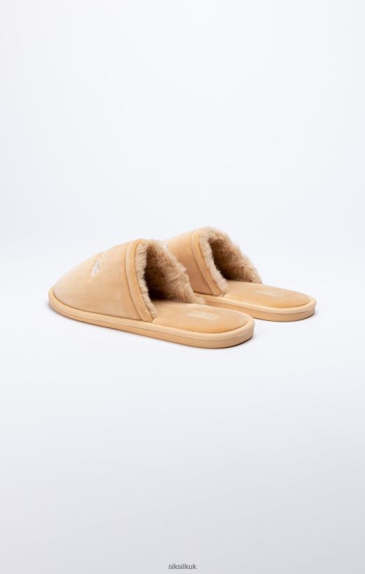 SikSilk Footwear 020XHH7 Beige Slipper With Embroidered Logo Men