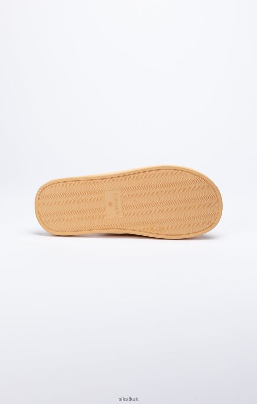 SikSilk Footwear 020XHH7 Beige Slipper With Embroidered Logo Men