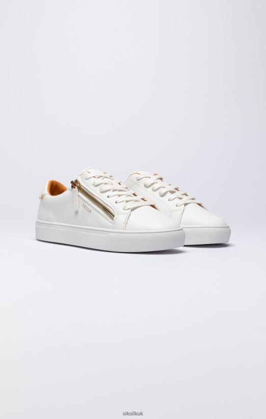SikSilk Footwear 020XHH12 White Classic Trainer With Functional Zip Men