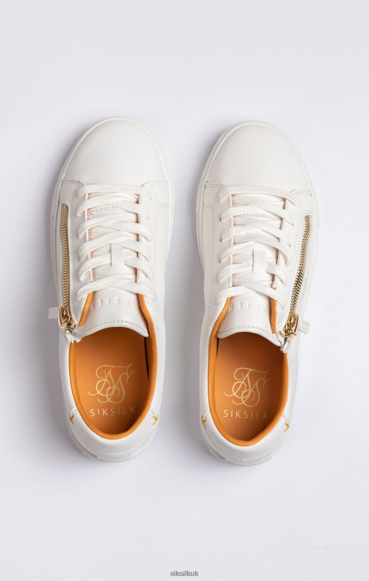 SikSilk Footwear 020XHH12 White Classic Trainer With Functional Zip Men
