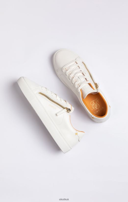 SikSilk Footwear 020XHH12 White Classic Trainer With Functional Zip Men