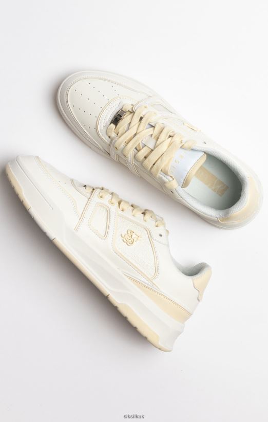 SikSilk Footwear 020XHH13 Ecru Low Top Court Trainer Men