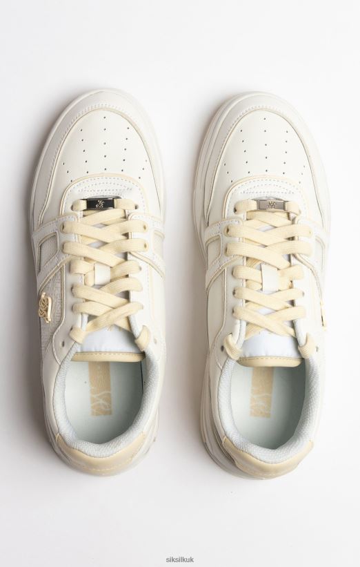 SikSilk Footwear 020XHH13 Ecru Low Top Court Trainer Men
