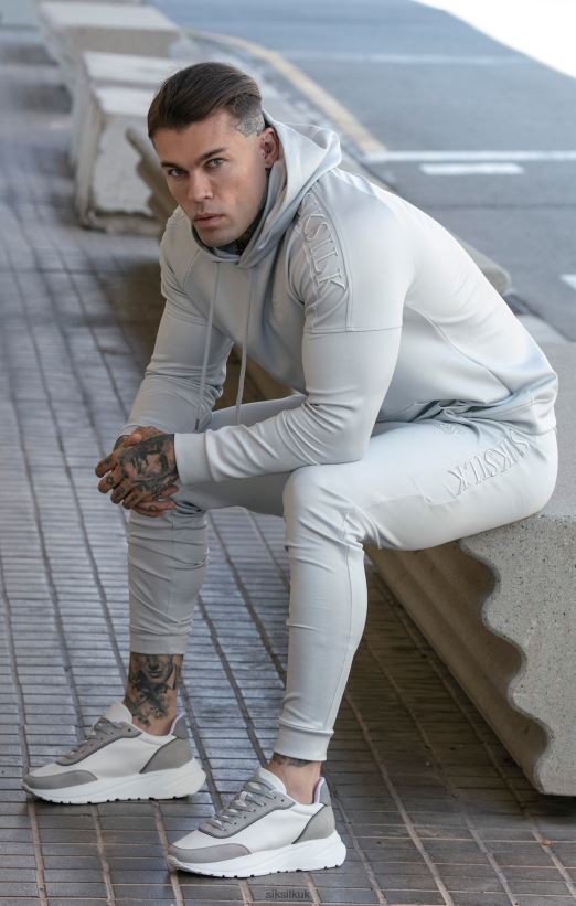 SikSilk Apparel 020XHH411 Grey Panel Hoodie Men